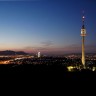 Новый год на Дунайской башни Donauturm с высоты более чем 170 м. с видом на Вену  