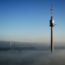 Новый год на Дунайской башни Donauturm с высоты более чем 170 м. с видом на Вену  