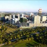 Новый год на Дунайской башни Donauturm с высоты более чем 170 м. с видом на Вену  